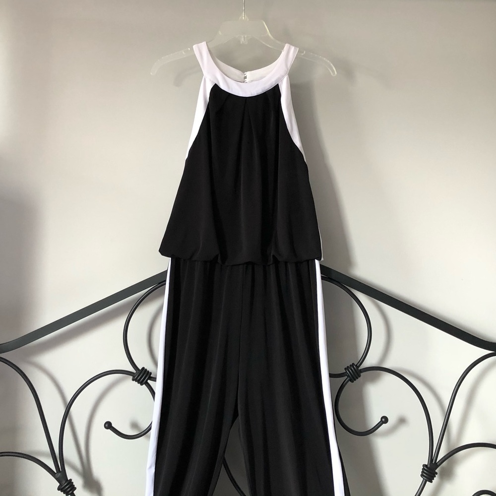 London Times Black & White Jumpsuit